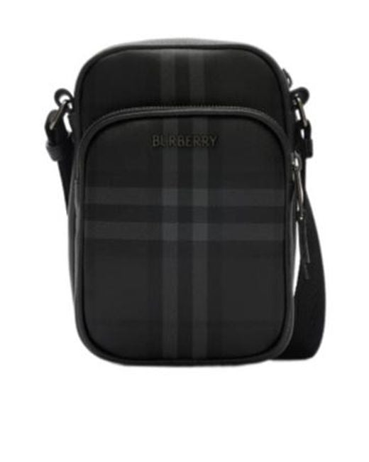 Burberry Black Mini City Check Crossbody Bag for men