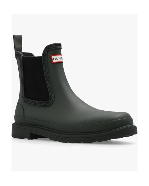 Hunter Black Logo Short Boots