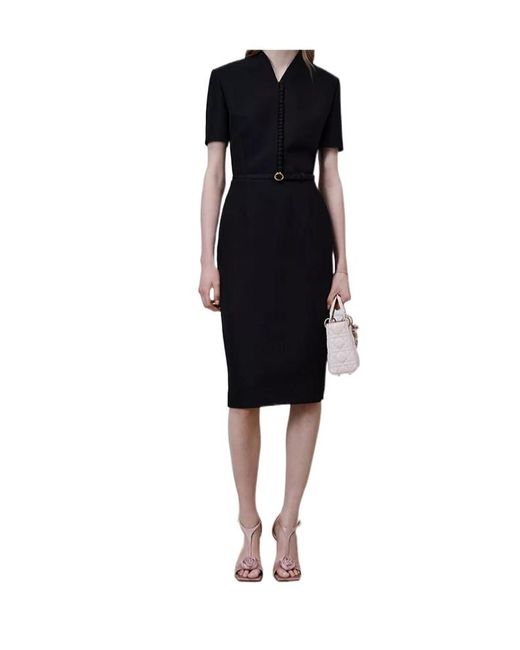 Dior Black Mid-Length Belted Dress
