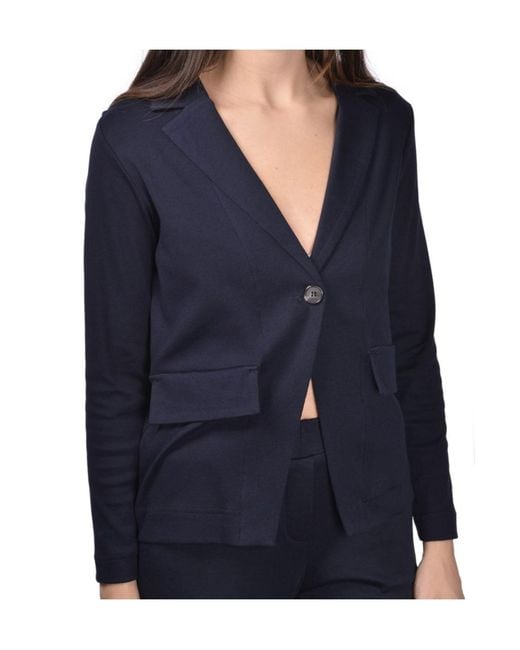 Gran Sasso Blue Buttoned Jersey Jacket