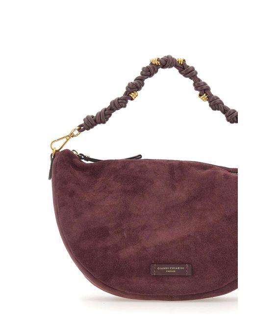 Gianni Chiarini Purple Cleo Braided Handle Shoulder Bag