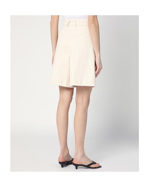 Patou Natural Logo Embroidered Tailored Shorts