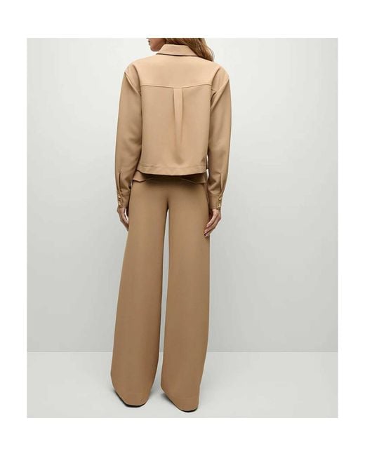 Veronica Beard Natural Colvin Button-Fastening Pocket Blouse