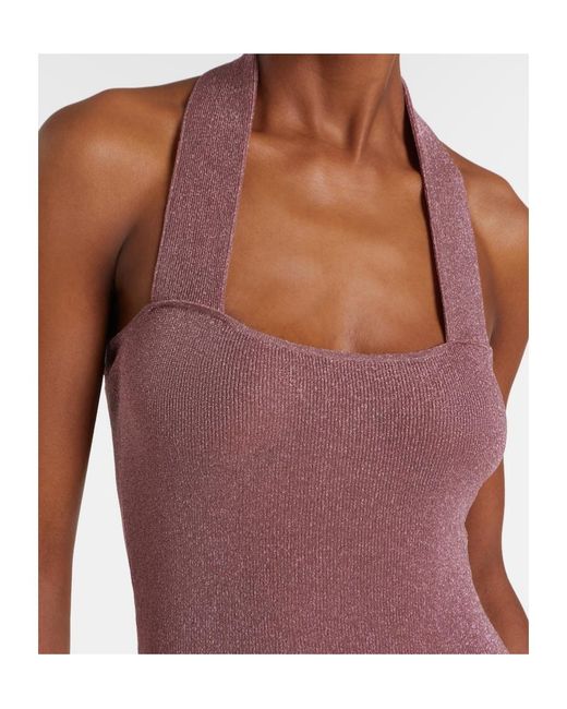 AYA MUSE Pink Knitted Sequined Dress