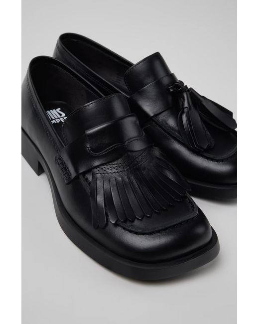Camper Black Leather Moccasins For