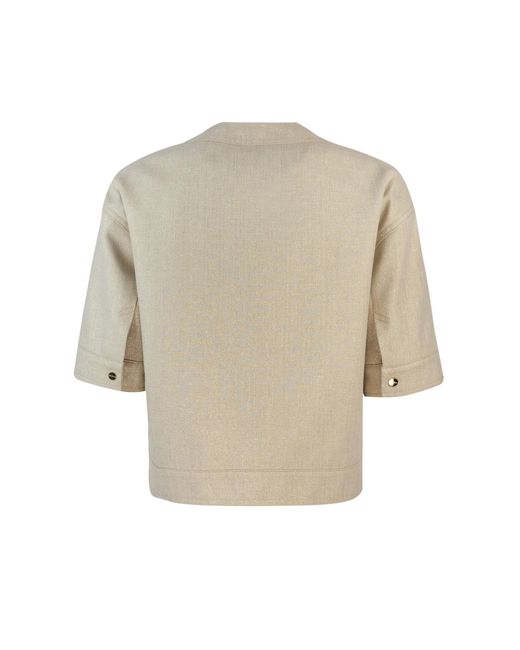 Max Mara Natural Studio Agile Button-Up Crewneck Jacket