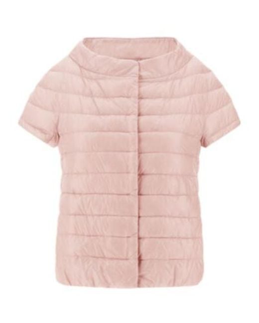 Herno Pink Short-Sleeve Quilted Jacket