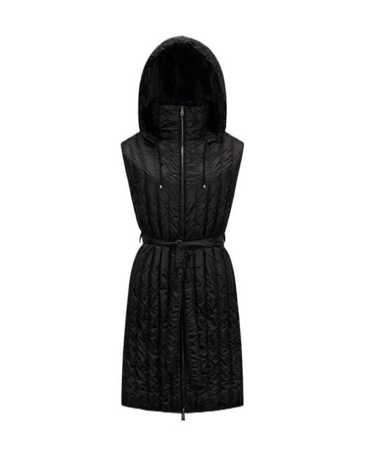 Moncler Black Drava Long Down Gilet