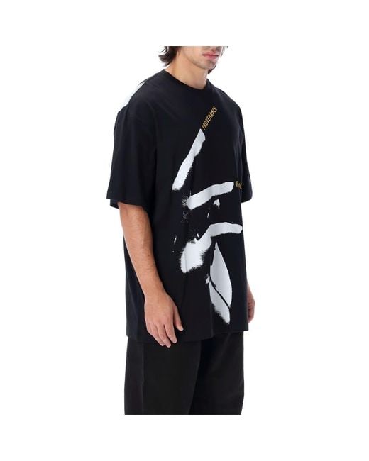 Raf Simons Black Graphic-Print T-Shirt for men