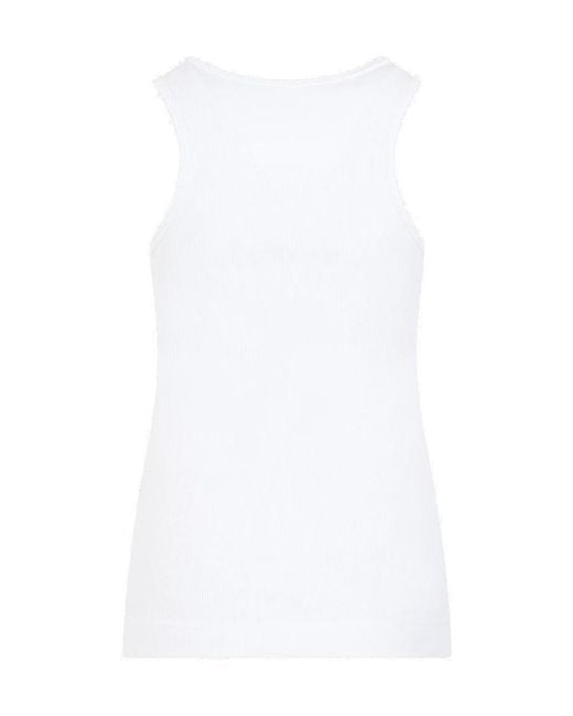 Givenchy White 4G Logo Plaque Sleeveless Tank Top