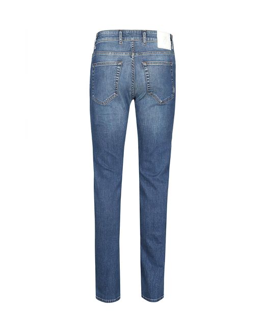 Pt Pantaloni Blue Pt Torino Logo Patch Slim-Fit Jeans for men