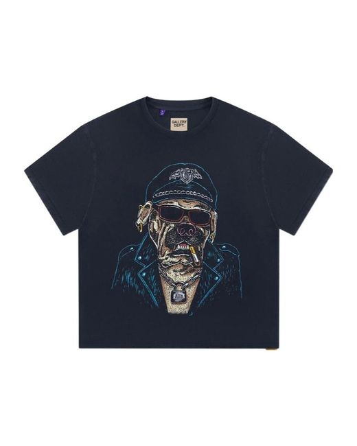 GALLERY DEPT. Blue Oct Biker Dog T-Shirt for men