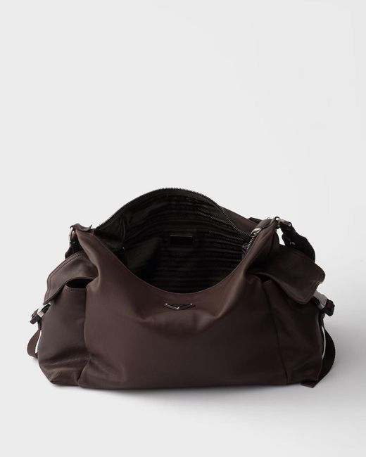 Prada Brown Explore Leather Shoulder Bag for men