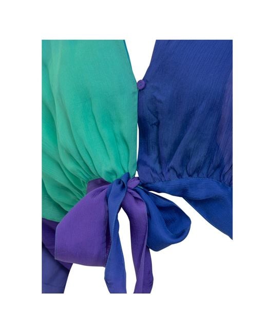 Forte_forte Blue V-Neck Blouse