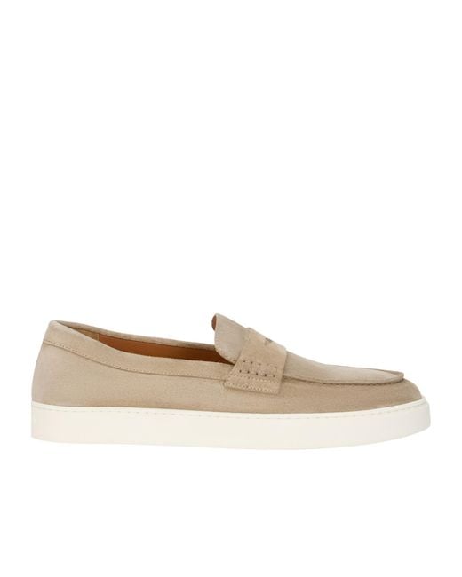 Doucal's Natural Suede Slip-On Moccasins for men