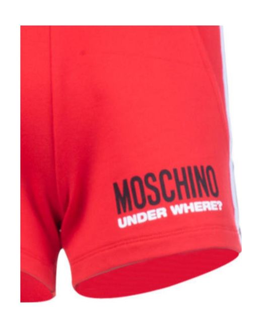 Moschino Red Logo Logo Shorts