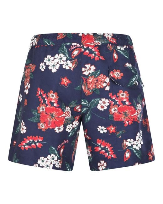 Moncler Blue Pattern-Printed Swim Shorts for men