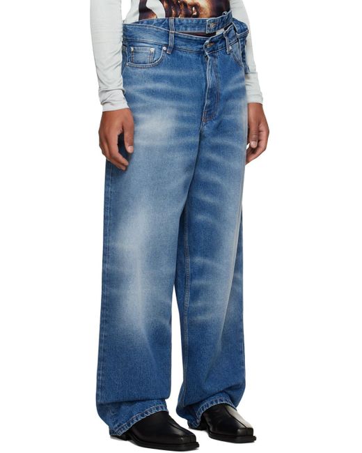 Y. Project Blue Logo Denim Trousers for men