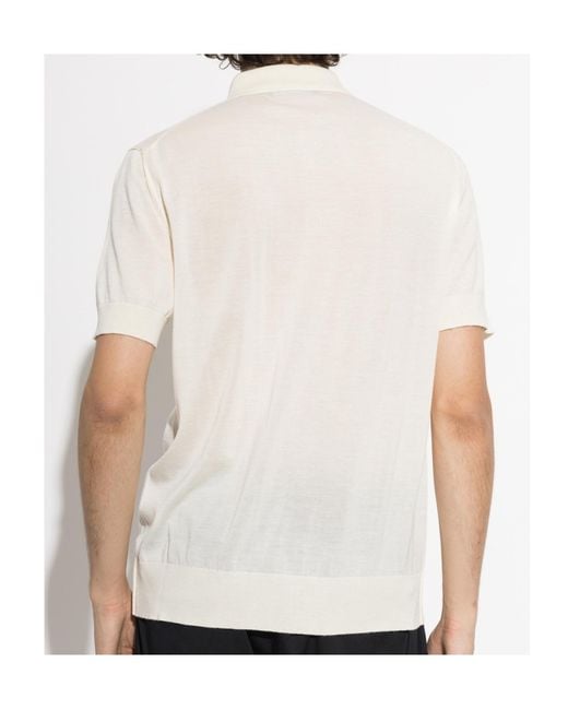Dolce & Gabbana White Collared Short-Sleeved Polo Shirt for men