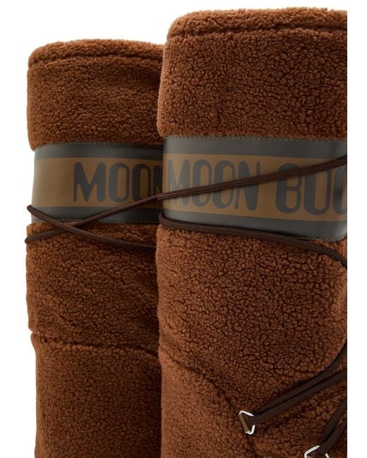 Moon Boot Brown Fleece Mid-Calf Snow Boots