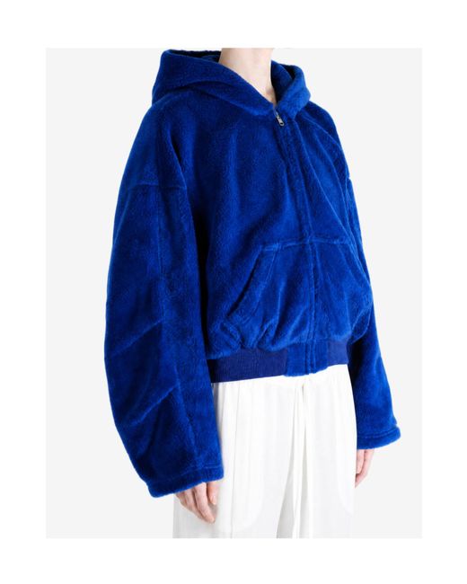 MM6 by Maison Margiela Blue Fleece Zip-Up Hoodie