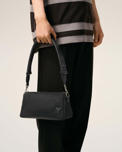 AMI Black Logo Patch Marcel Bag for men