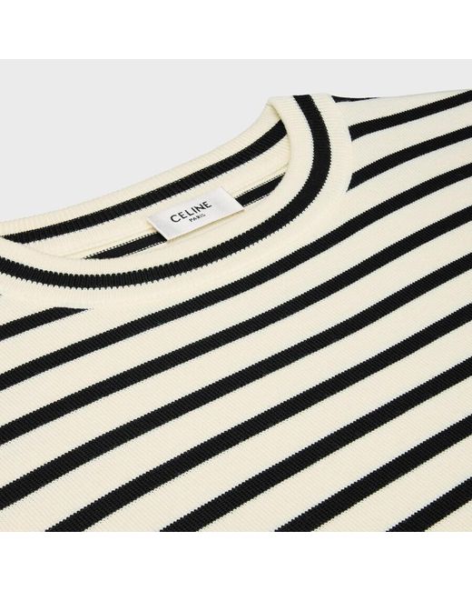 Céline Black Triomphe Crew Neck Marinère Sweater for men