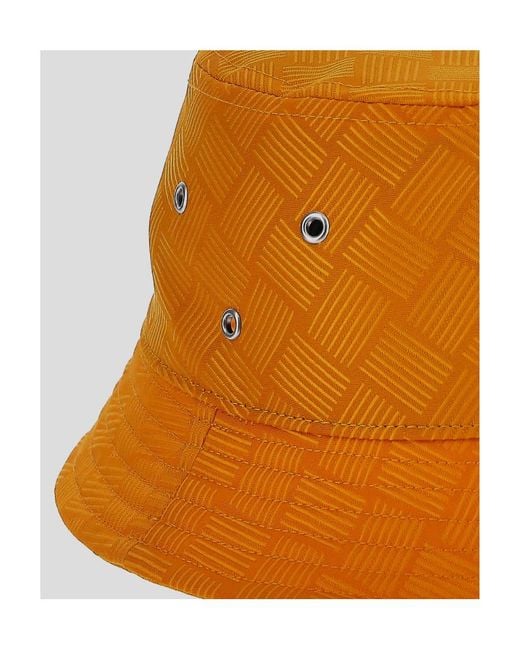 Bottega Veneta Orange Intrecciato-Jacquard Bucket Hat