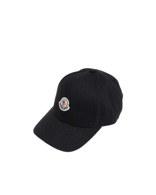 Moncler Black Gabardine Baseball Cap for men