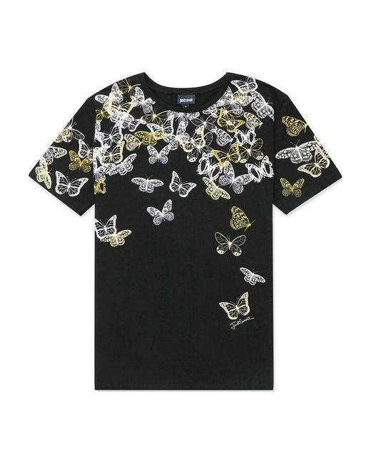 Just Cavalli Black Item O-Neck Short-Sleeved T-Shirt