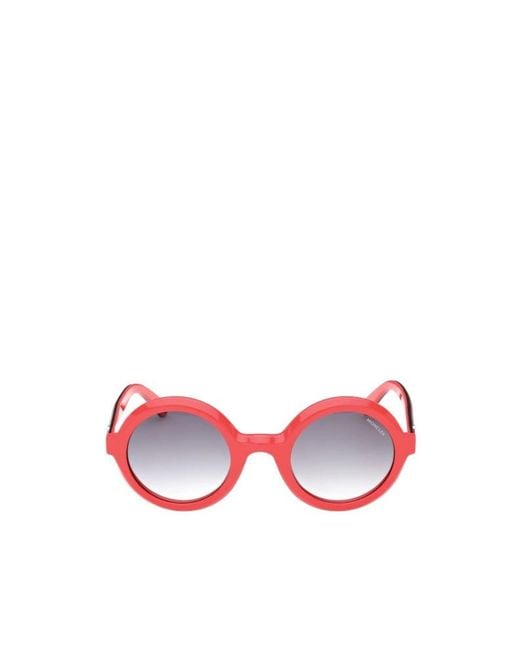 Moncler Pink Eyewear Round Frame Sunglasses