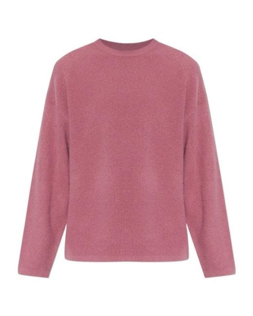 American Vintage Pink Relaxed Crew Neck Knitted Sweater for men
