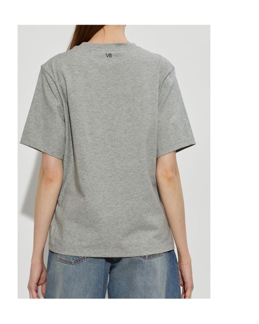 Victoria Beckham Gray Short-Sleeved T-Shirt
