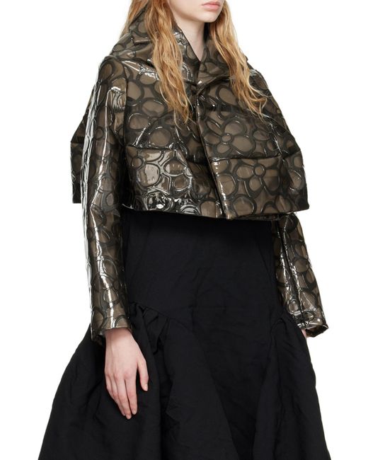 Comme des Garçons Brown Floral Pvc Cropped Jacket