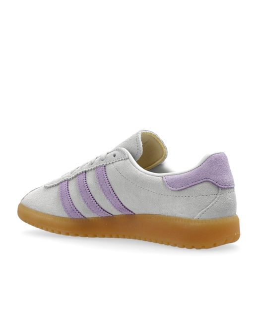 Adidas Originals White Three-Stripe Suede Sneakers