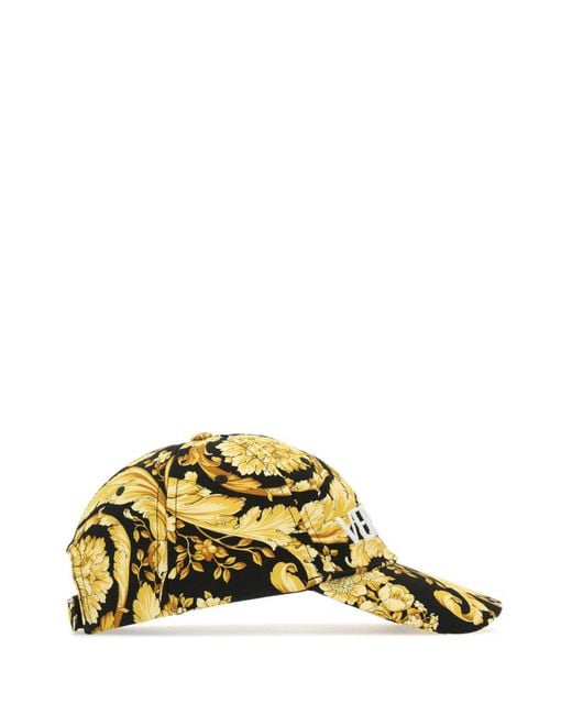 Versace Metallic Barocco Printed Baseball Cap for men