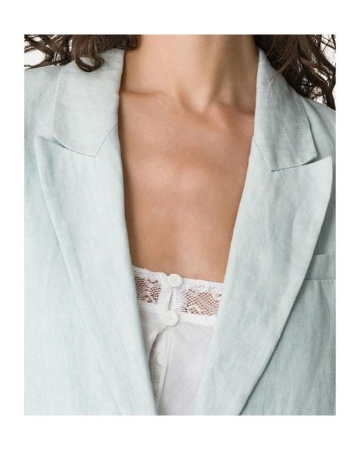 Forte_forte Blue Notched Lapels Single-Breasted Blazer