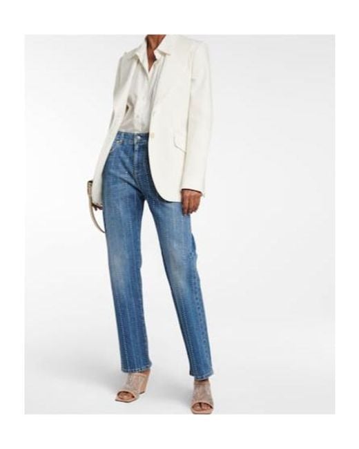 Stella McCartney Blue Crystal Embellished Jeans