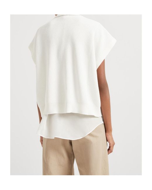 Brunello Cucinelli Natural Layered Tied Waist Cardigan