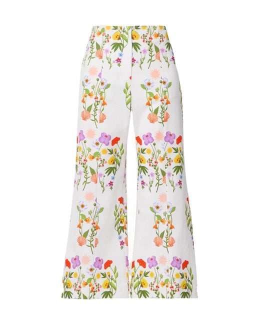 Borgo De Nor White High-Waisted Cropped Flare Pants