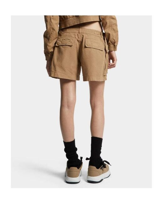 DSquared² Natural Icon-Printed Mid-Rise Cargo Shorts