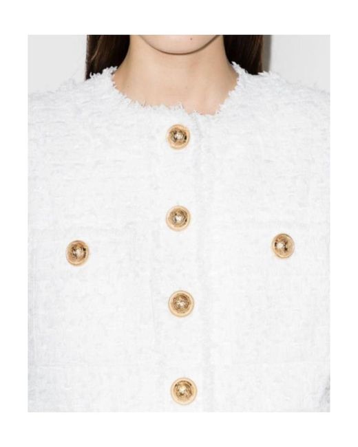 Balmain White Tweed Jacket