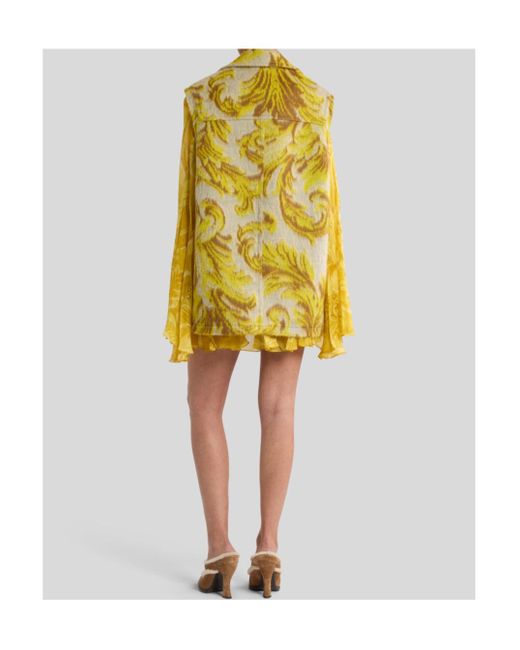 Etro Yellow Jacquard Waistcoat
