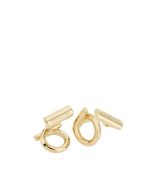 Ferragamo Metallic Gancini Cufflinks for men