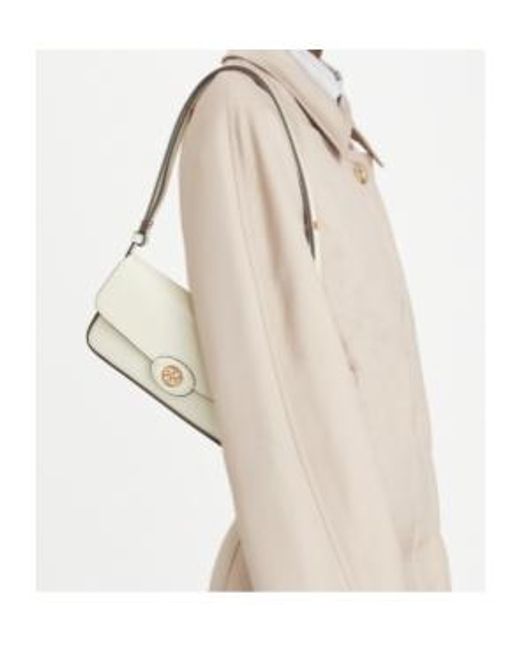 Tory Burch Natural Robinson Spazzolato Rectangular Shoulder Bag