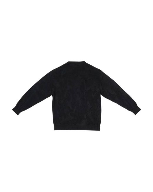 Balenciaga Blue Logo Embroidered Knit Jumper for men