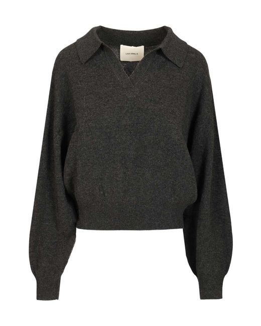 Lisa Yang Black Katriel Polo Knitted Sweater