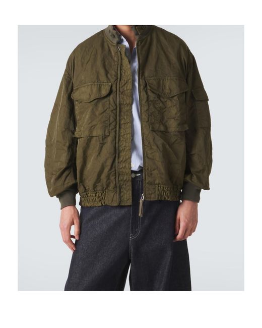 Comme des Garçons Green Zip-Up Bomber Jacket for men