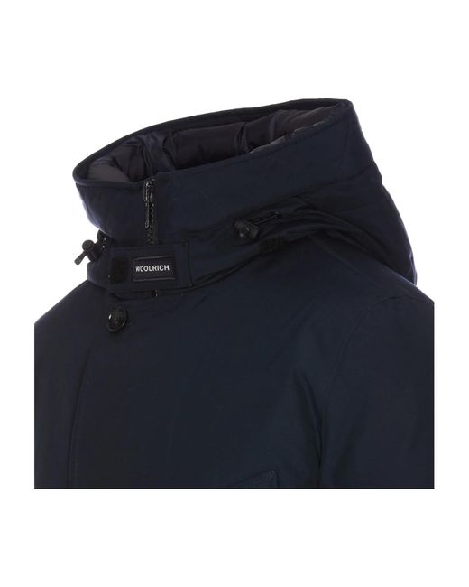 Woolrich Blue Long-Sleeved Button Coat for men