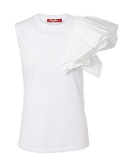 Max Mara White Cotton Jersey Top